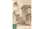 Porte d'entre Donjon Chapelle Coucy-le-Chteau  - Le Chteau au XIIIe sicle Reproduction tire et autorise du Journal *L'illustration* (+devise)