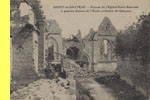 COUCY-le-Chteau - Faade de l'Eglise Saint-Sauveur  gauche ruines de l'Ecole primaire de Garons