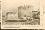N266.- Coucy. Porte de Laon. Cette porte du XIIIe sicle est la plus remarquable des trois issues qu'offrait autrefois l'enceinte de la ville consistant en fosss et murailles flanques de tours.