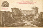 73.Coucy-le-Chteau (Aisne). Vue intrieure des Ruines du Chteau (XIIIe sicle).- La Salle des Preuses, la Chapelle et l'entre du Donjon (+devise)