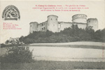 78. Coucy-le-Chteau (Aisne) - Vue gnrale du Chteau, construit par Enguerrand III, de 1225  1230. Les quatre tours de ronde ont 35 mtres, le Donjon 55 mtres de hauteur (I) (+devise)